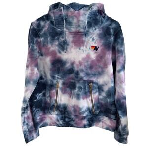 Aviator Nation Women's Small Ninja Pullover Hoodie Tie Dye Kangaroo Pocket